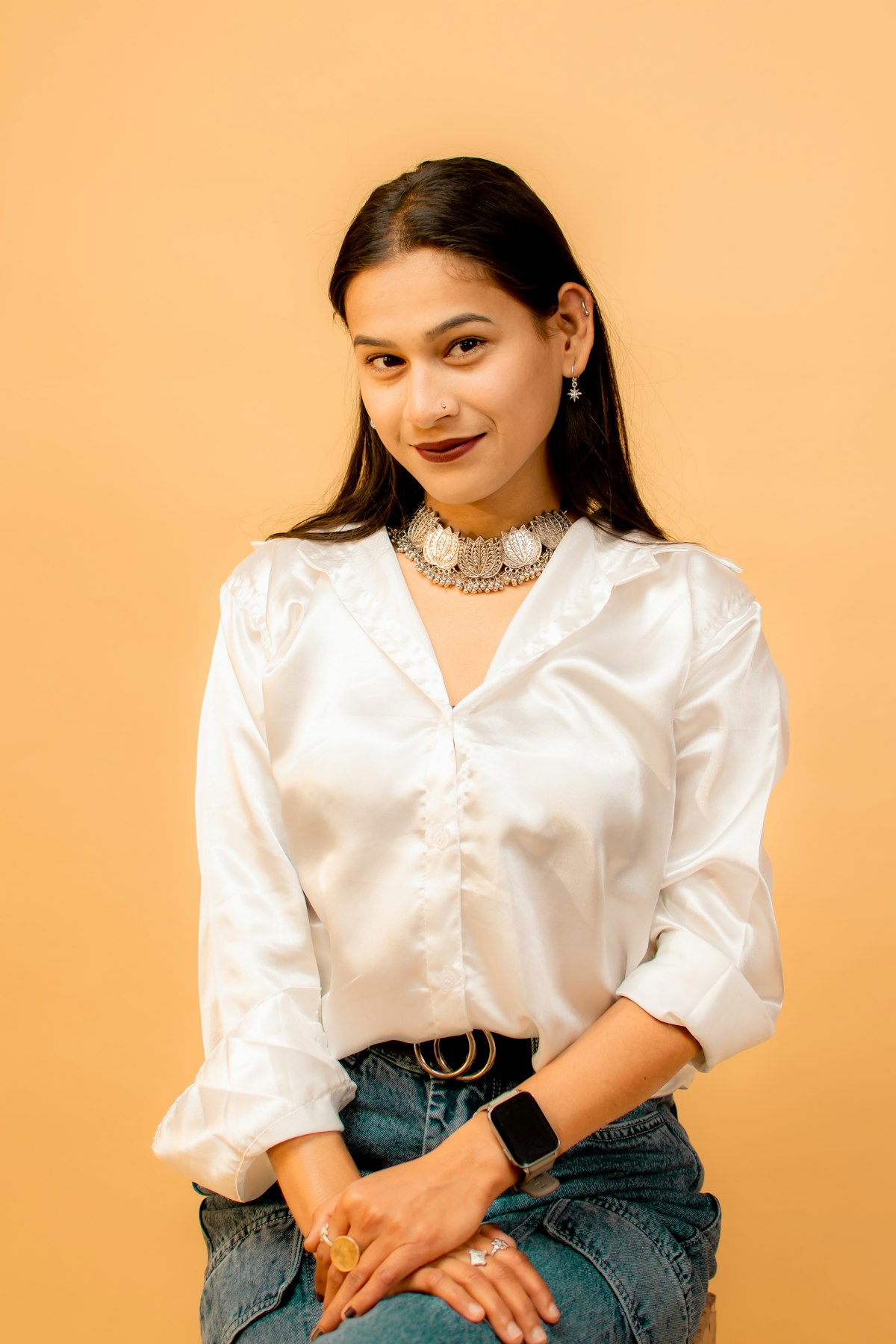 Blusa de satén Perla