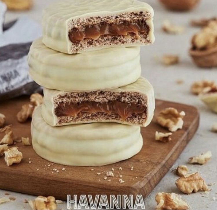 Alfajores deNuez y choco blanco
