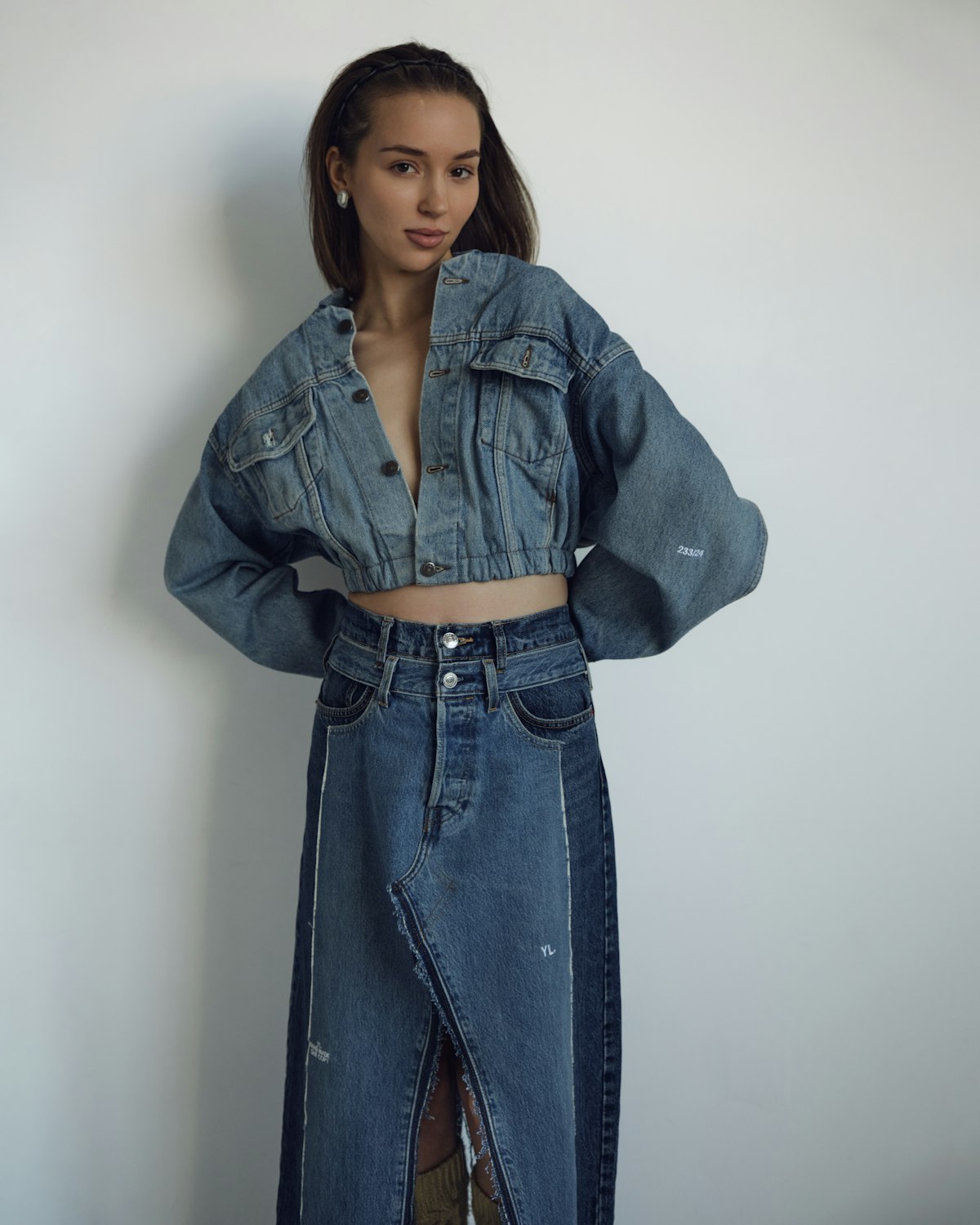 Falda de jean Maxi